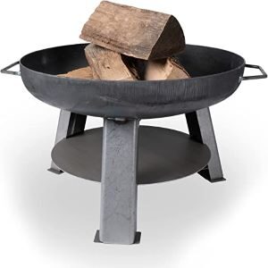 Fire Pit PHOENIX 55 of Steel - Diameter: 55 cm - Height: 34 cm - with Heat Protection Plate - Fire Bowl