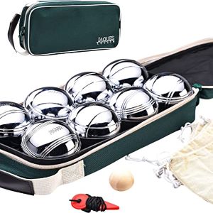 Jaques of London Boules 8 Petanque Set - Luxury 8 Boules Set in Zip Case - Rust-Z treated For Durability Bowls Set - Quality Garden Games Since 1795