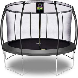 Moxie by Upper Bounce 6ft 10ft 12ft 15ft 16ft Pumpkin-Shaped Outdoor Trampoline Set with Premium Top-Ring Frame Enclosure, Safety Net, Pad, Jumping Mat, TUV Certified Backyard Trampoline for Kids