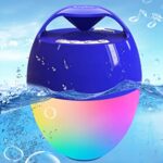 Portable Bluetooth Speaker,Hot Tub Speaker with 8 Modes Colorful Lights,Floating Pool Speaker IP68 Waterproof Bluetooth Speaker,360° Surround Sound,Rich Bass,Hands-Free Wireless Speaker for Spa Shower