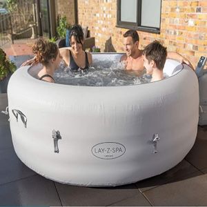 Lay-Z-Spa 60011 Vegas Hot Tub with 140 AirJet Massage System Inflatable Spa with Freeze Shield Technology, 4-6 Person