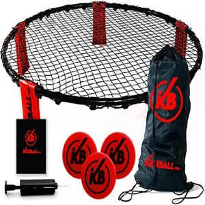 KickBall Pro | Full Competition Set | Roundnet | Premium Quality | 2 to 4 Players | 1 Mini Net | 3 Balls | 1 Air Pump | 1 Pouch | Outdoor Game Teens and Adults | Outdoor Sports | OriginalCup®