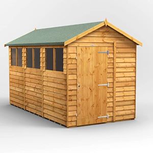 POWER Sheds 12 x 6 Overlap Wooden Shed. 12x6 Apex Wooden Garden Shed