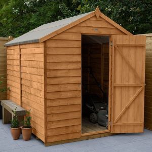 8' x 6' Forest Overlap Dip Treated Windowless Apex Wooden Shed (2.43m x 1.99m)