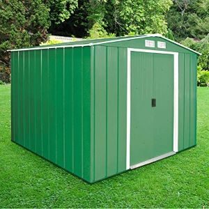BillyOh 10x8 Metal Shed Garden Storage Shed with Foundation Kit | Apef Roof Steel Outdoor Tool Storage | Partner Green (10ft x 8ft)