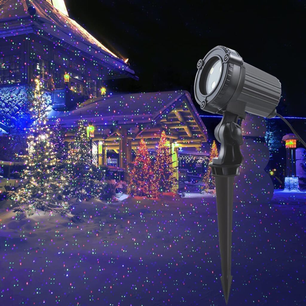 Garden Lights Star Christmas Projector Moving Firefly Lighting LEDs Color Blue Green Red