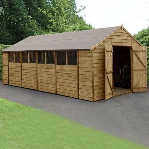 10' x 20' Forest Overlap Pressure Treated Double Door Apex Wooden workshop Shed (3.20m x 5.97m)